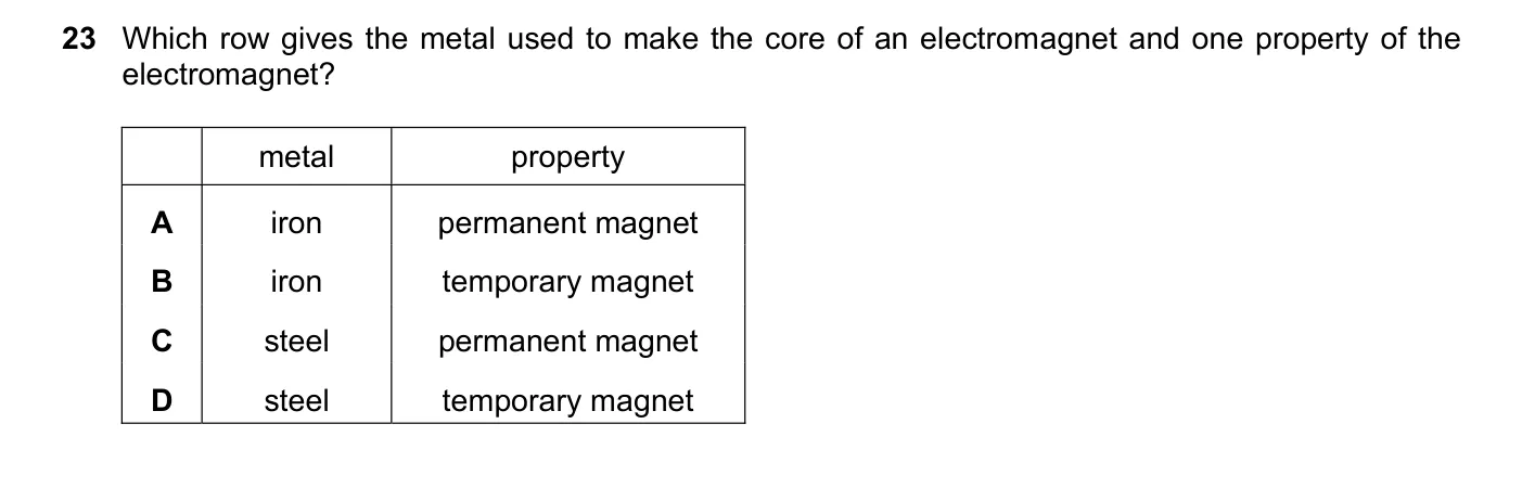 Question 23, June 2023, 0625 Paper 23