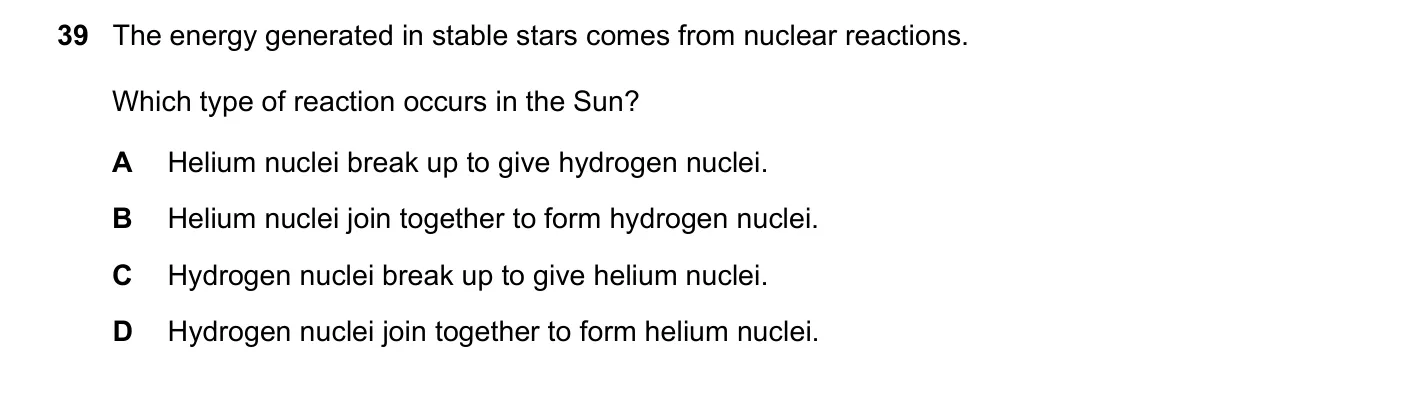 Question 39, March 2023, 0625 Paper 22