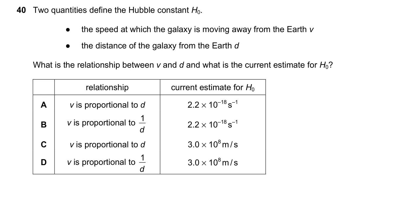 Question 40, March 2023, 0625 Paper 22