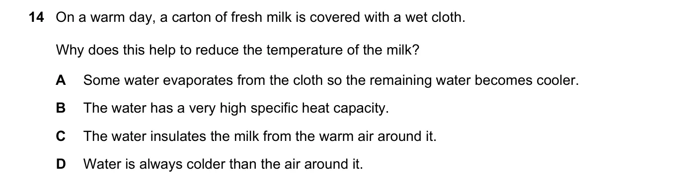 Question 14, November 2023, 0625 Paper 21