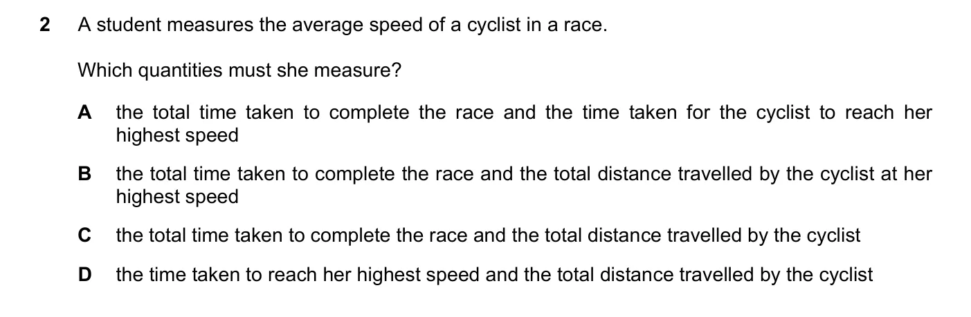 Question 2, November 2023, 0625 Paper 22