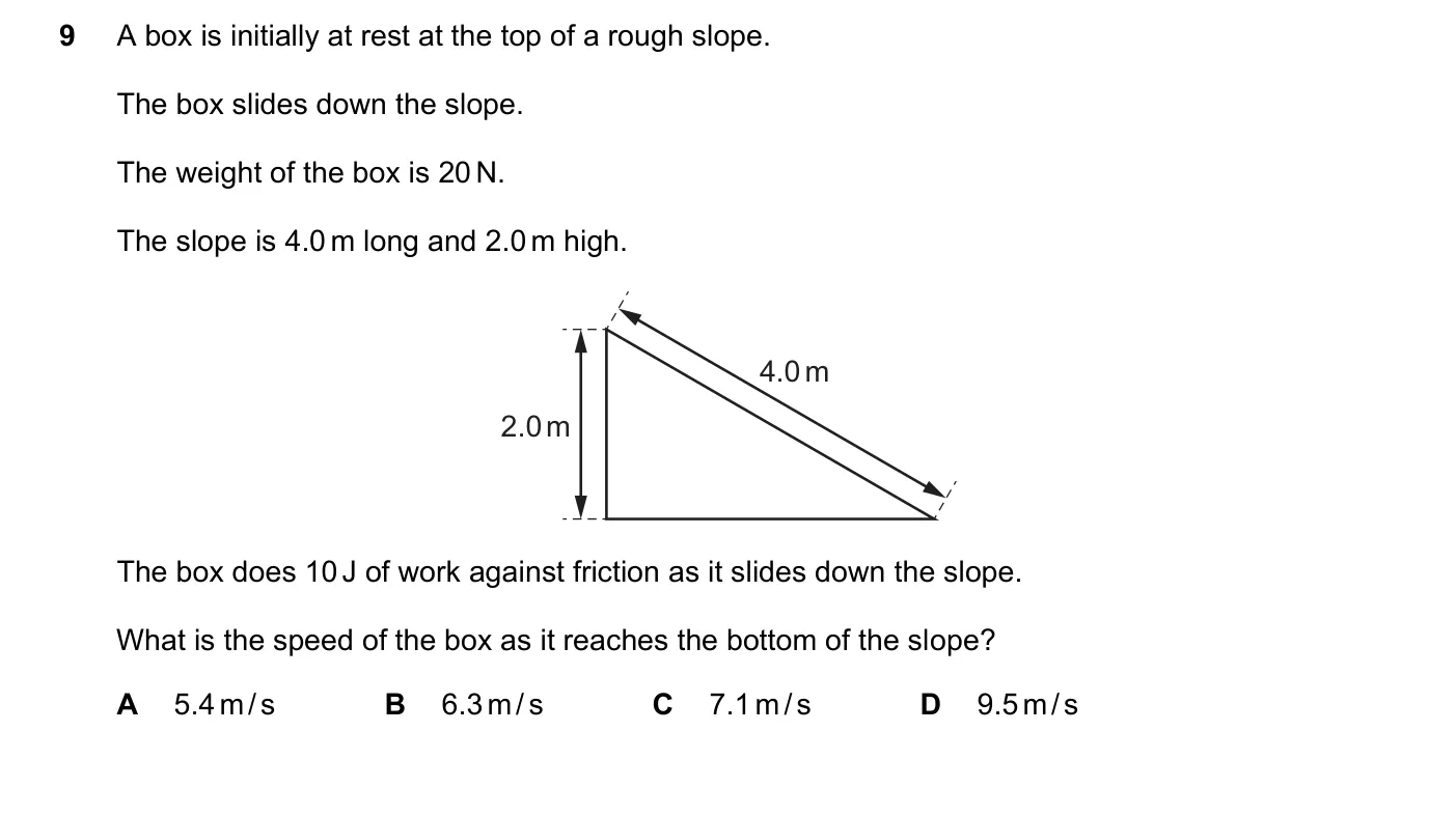Question 9, November 2023, 0625 Paper 22