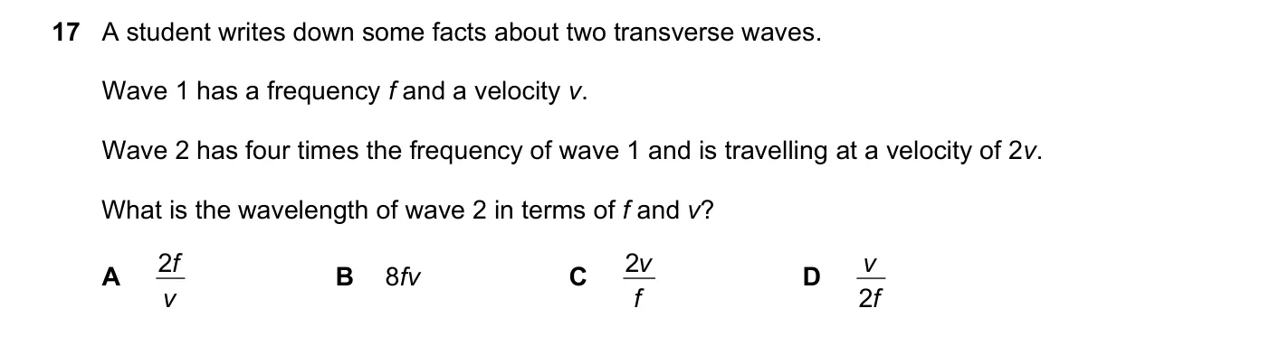 Question 17, November 2023, 0625 Paper 22