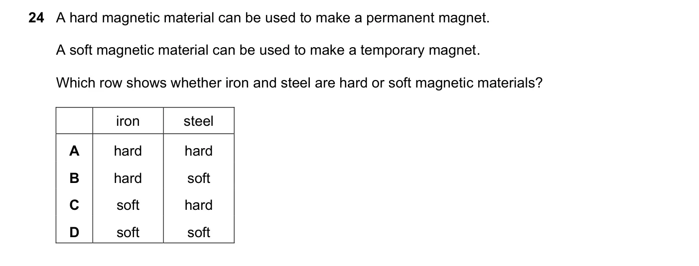 Question 24, November 2023, 0625 Paper 22