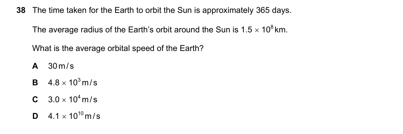 Question 38, November 2023, 0625 Paper 22
