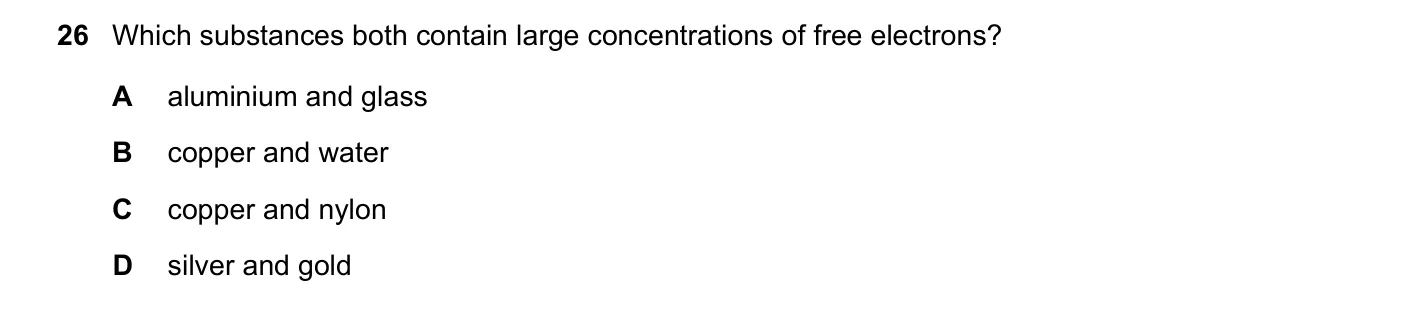 Question 26, November 2023, 0625 Paper 23