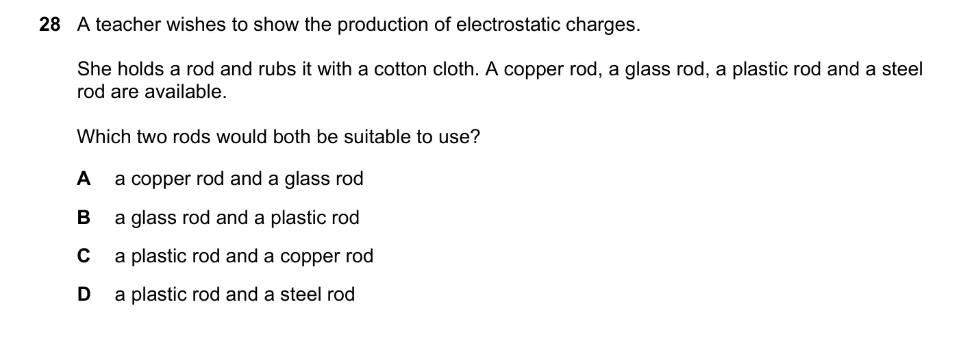Question 28, November 2023, 0625 Paper 23