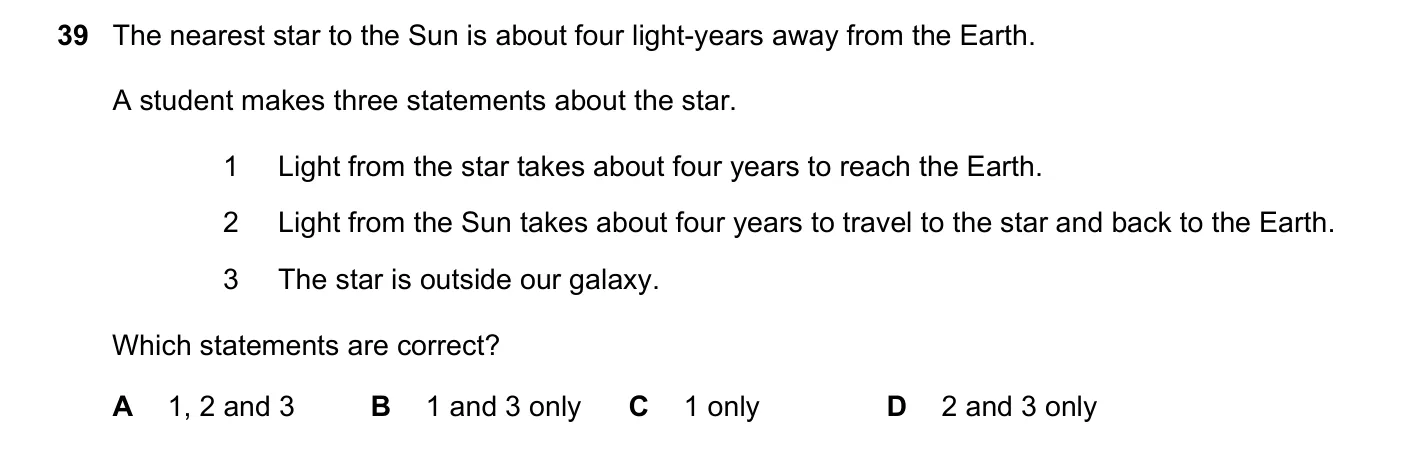 Question 39, November 2023, 0625 Paper 23