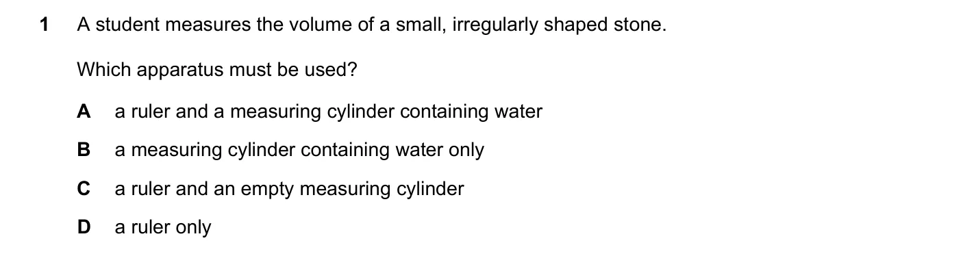 Question 1, June 2024, 0625 Paper 23