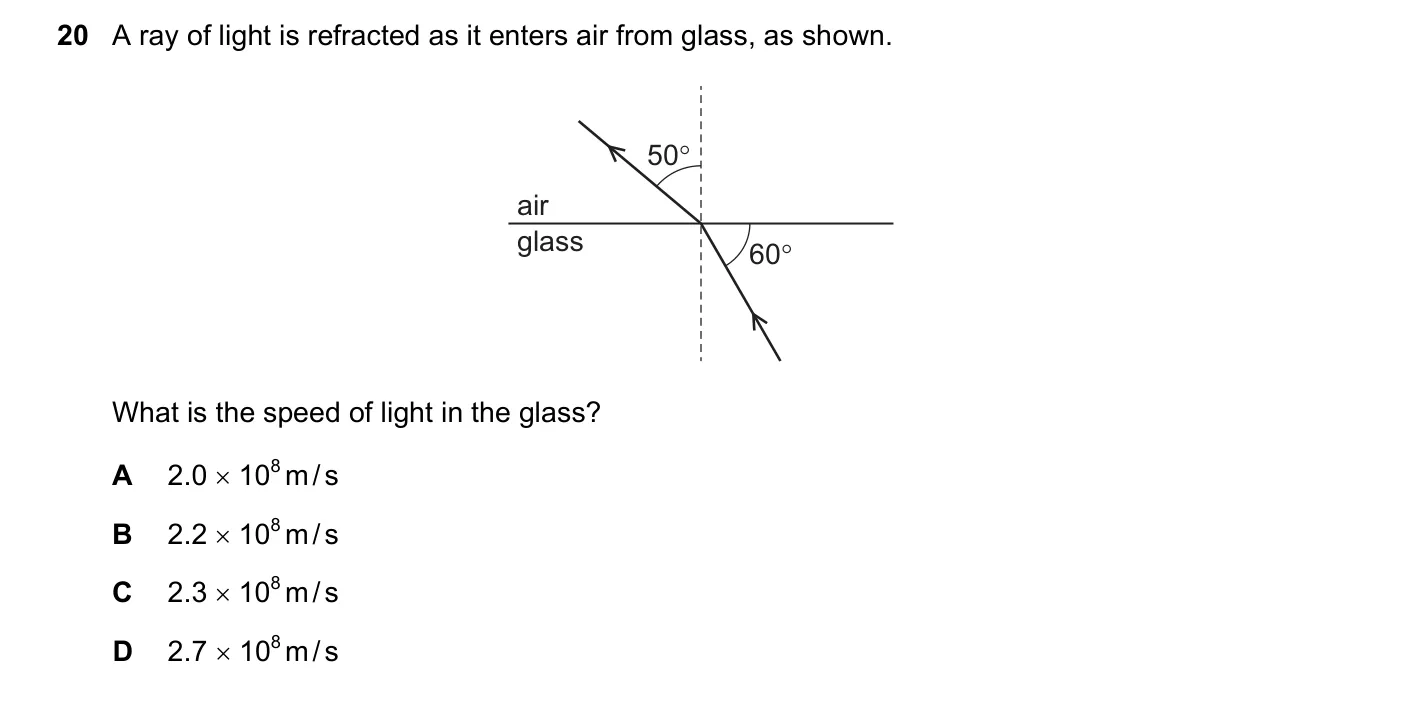Question 20, June 2024, 0625 Paper 23