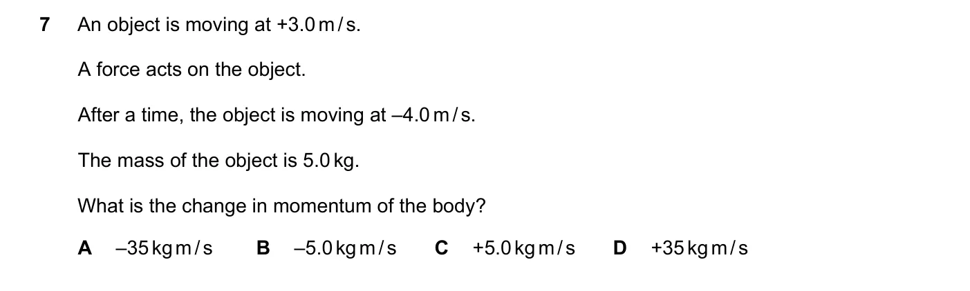 Question 7, March 2024, 0625 Paper 22