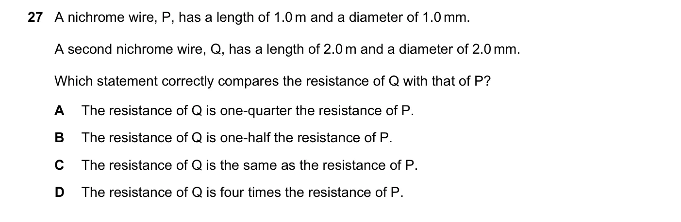 Question 27, March 2024, 0625 Paper 22