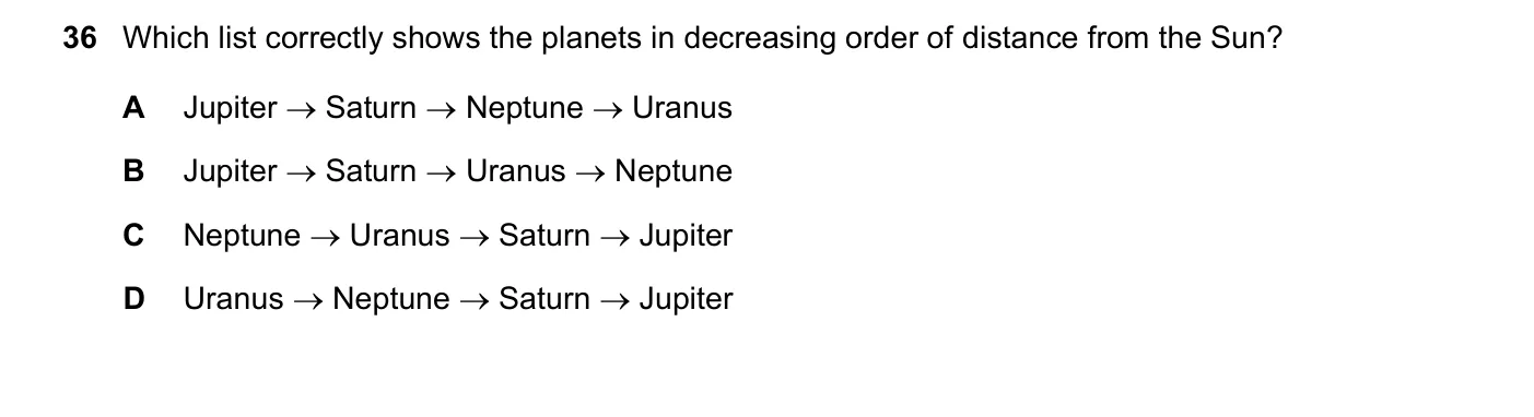 Question 36, March 2024, 0625 Paper 22