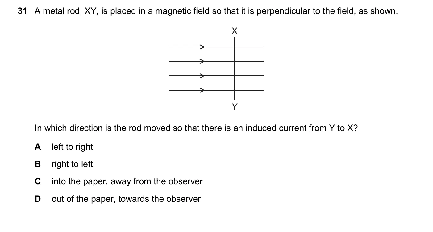 Question 31, November 2024, 0625 Paper 21
