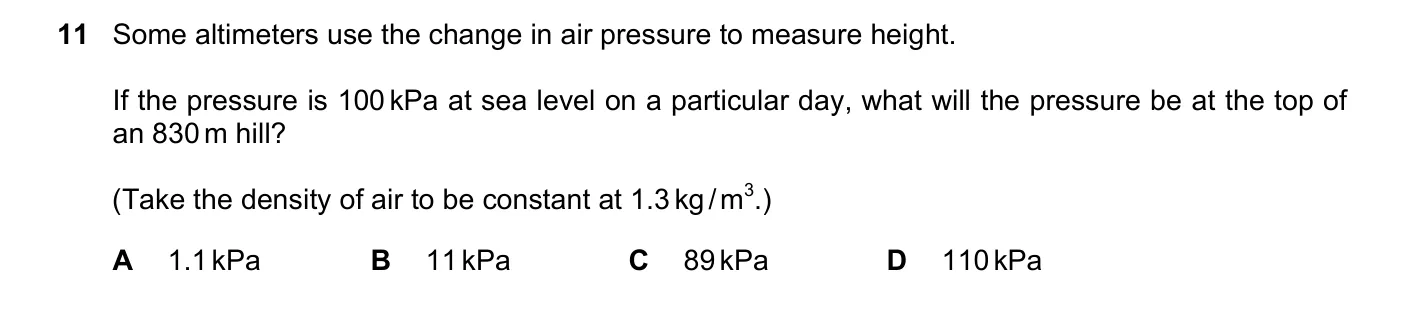 Question 11, November 2024, 0625 Paper 22