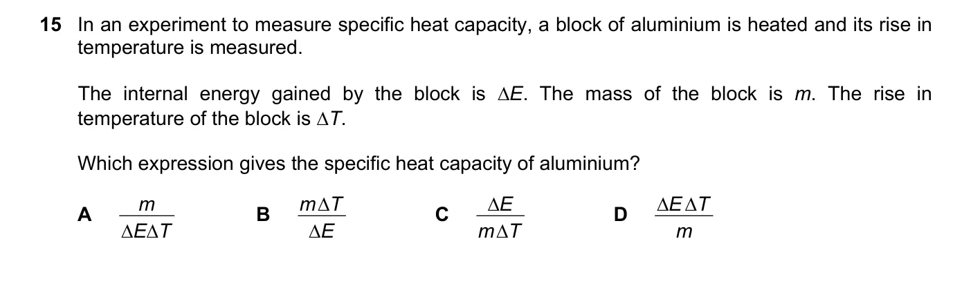 Question 15, November 2024, 0625 Paper 22