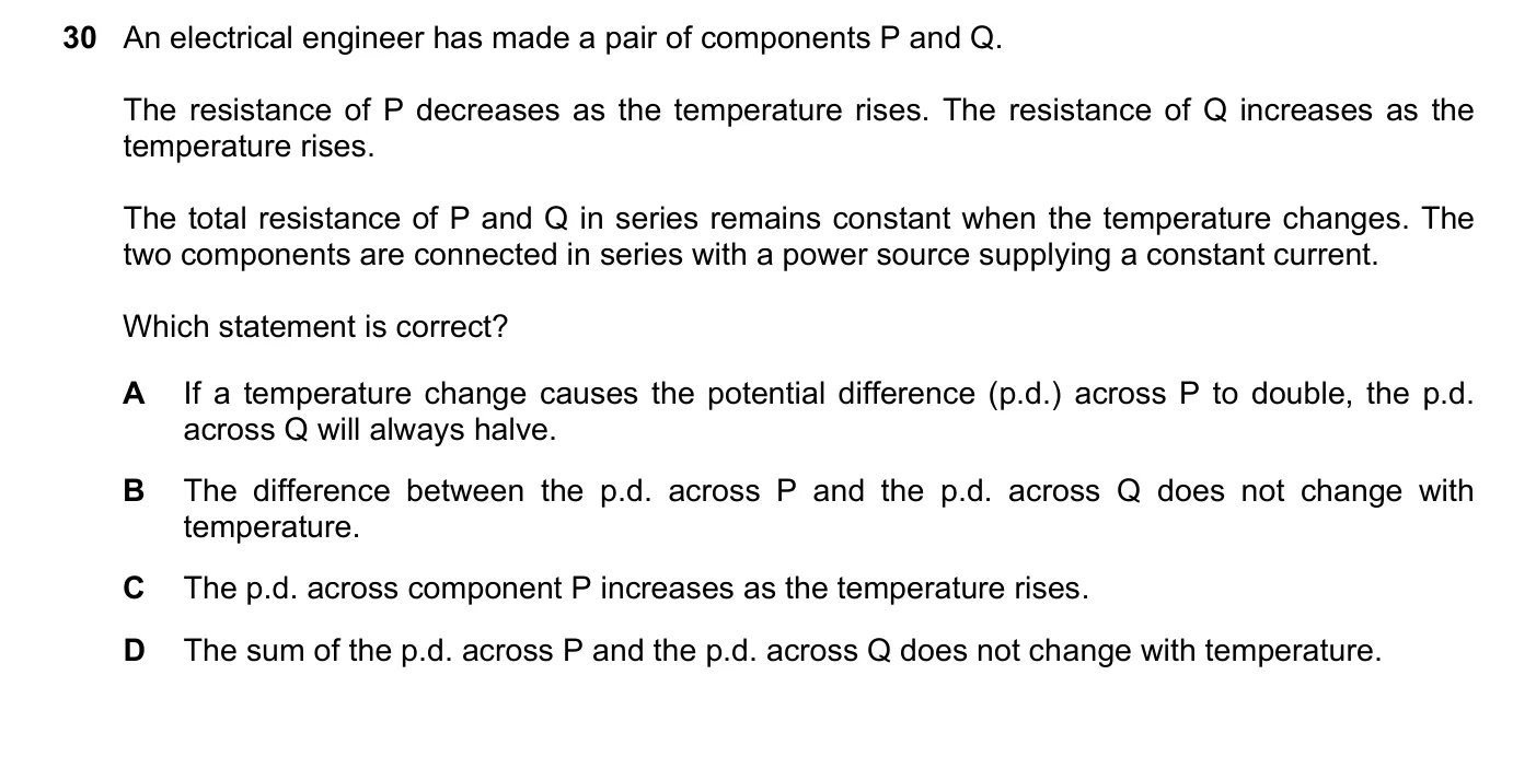 Question 30, November 2024, 0625 Paper 22