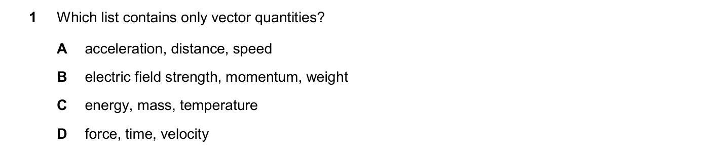 Question 1, November 2024, 0625 Paper 23