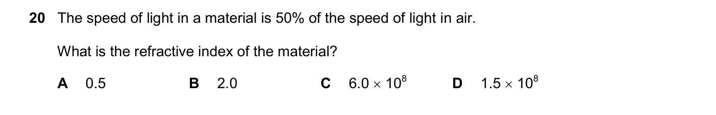 Question 20, June 2025, 0625 Paper 21