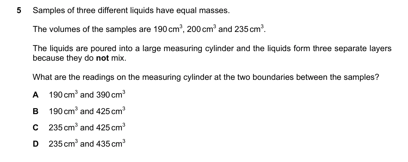 Question 5, June 2025, 0625 Paper 23