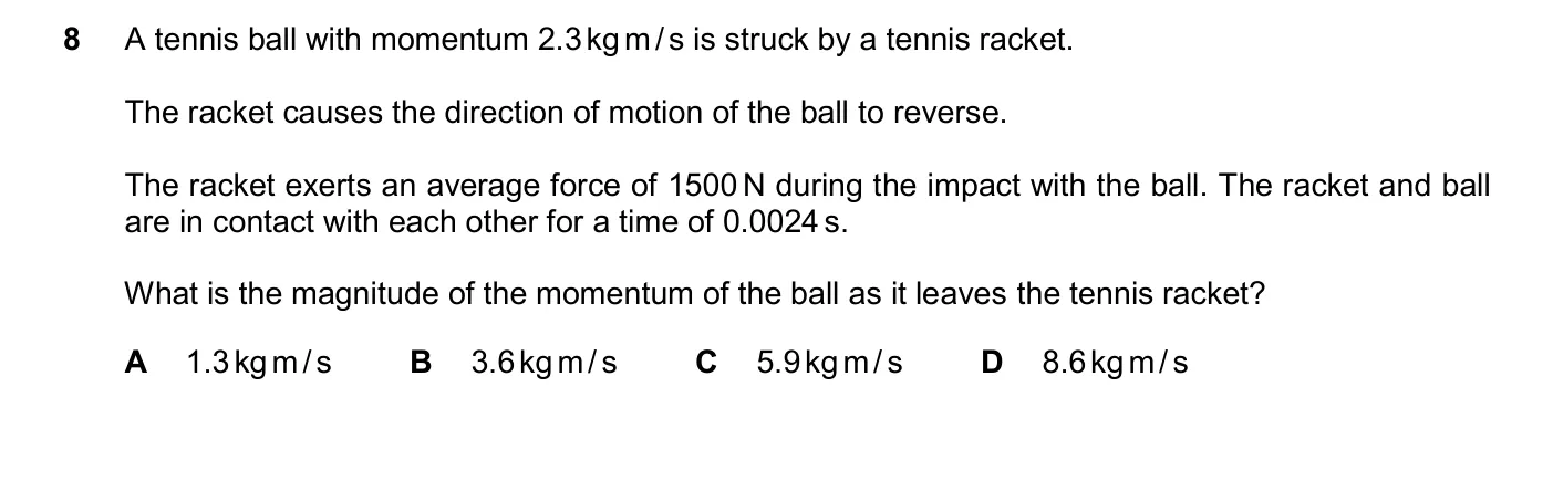 Question 8, March 2025, 0625 Paper 22