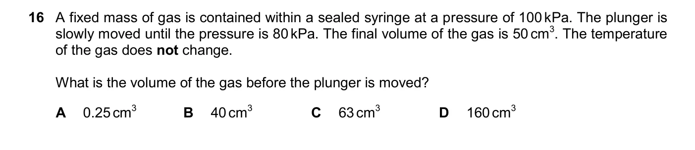 Question 16, March 2025, 0625 Paper 22