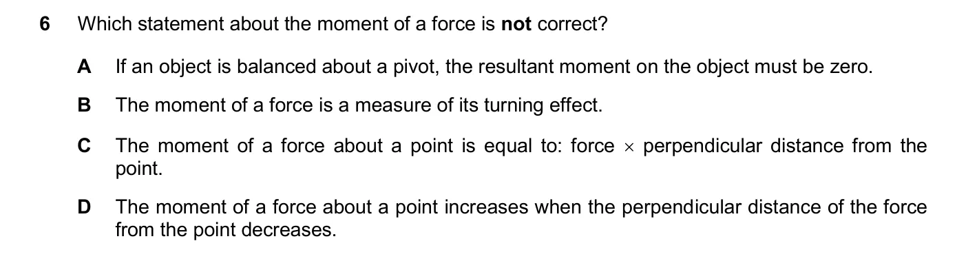 Question 6, November 2025, 0625 Paper 21