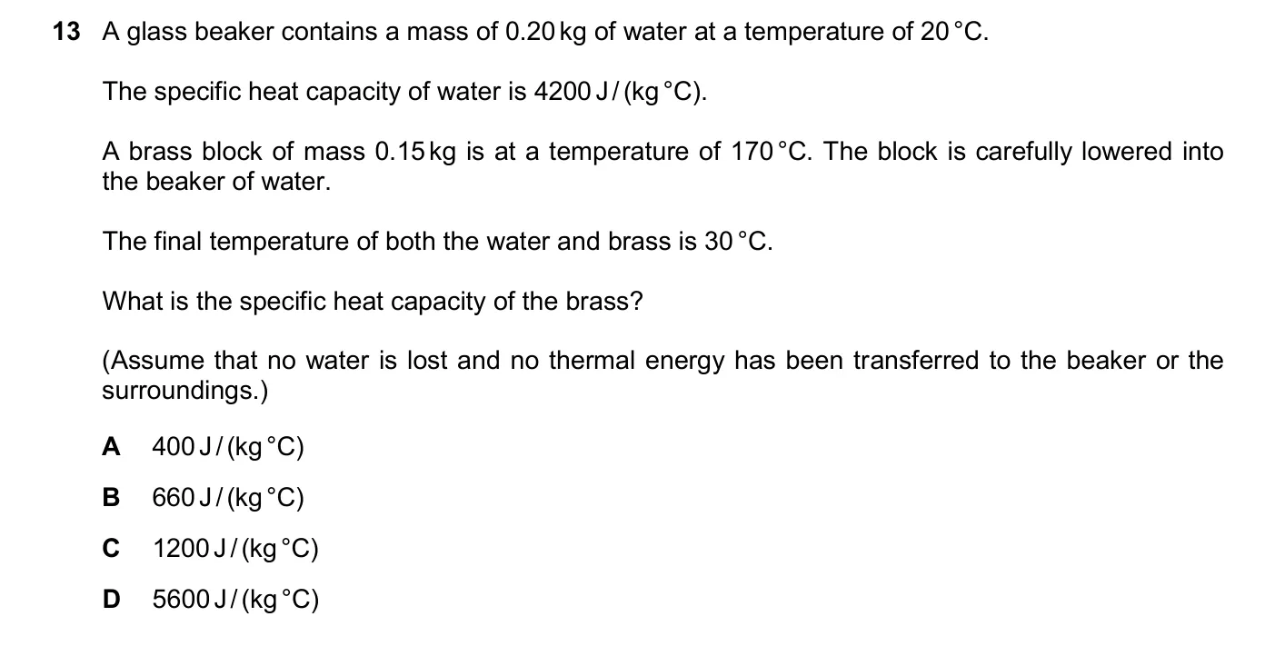 Question 13, November 2025, 0625 Paper 21