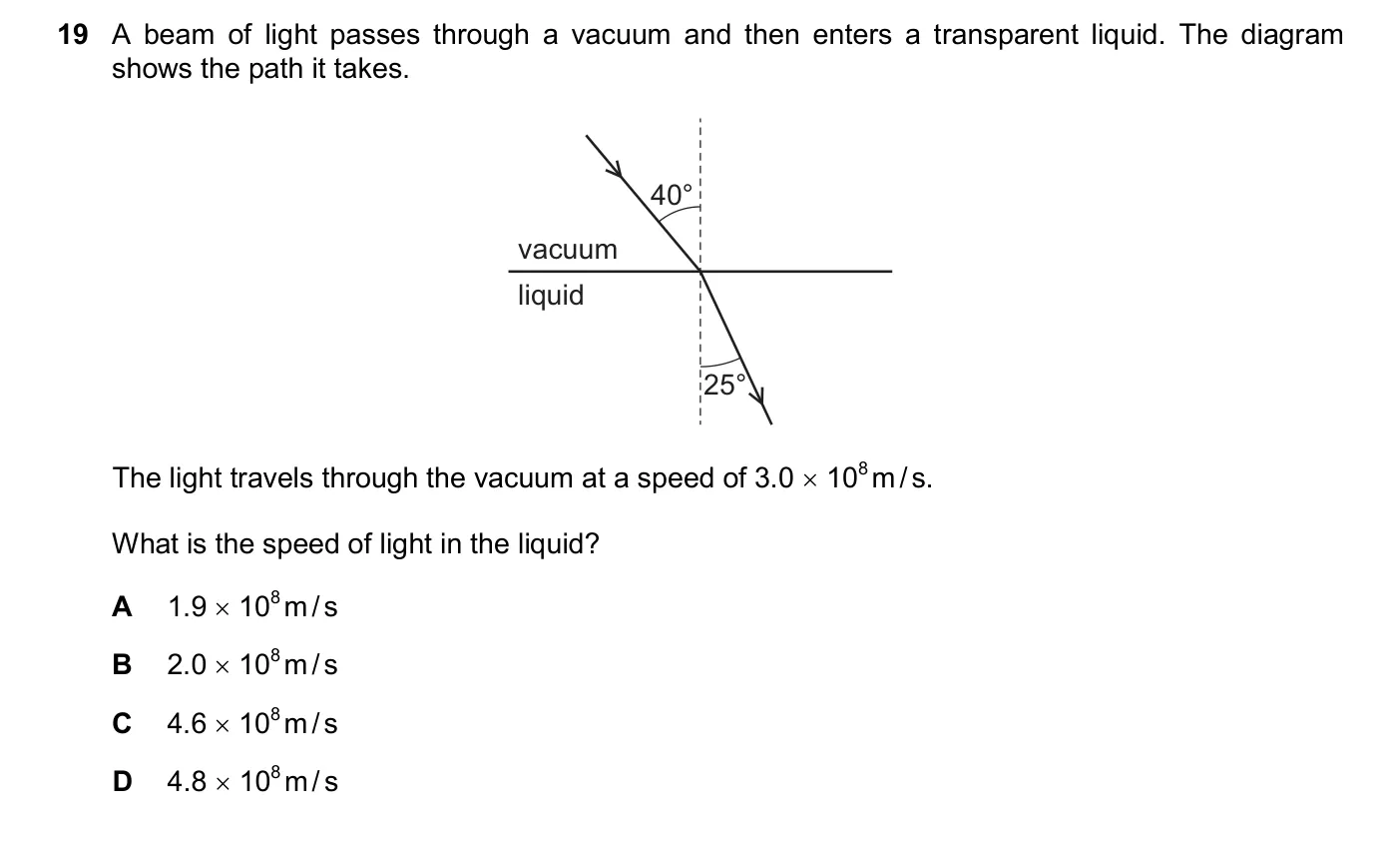 Question 19, November 2025, 0625 Paper 21