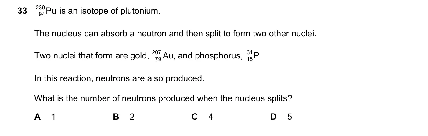 Question 33, November 2025, 0625 Paper 21