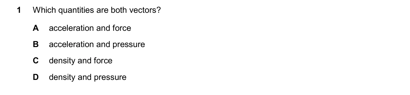Question 1, November 2025, 0625 Paper 22