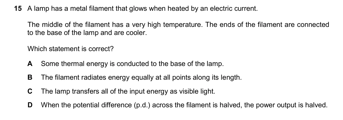 Question 15, November 2025, 0625 Paper 22