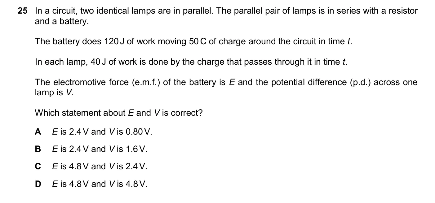 Question 25, November 2025, 0625 Paper 22
