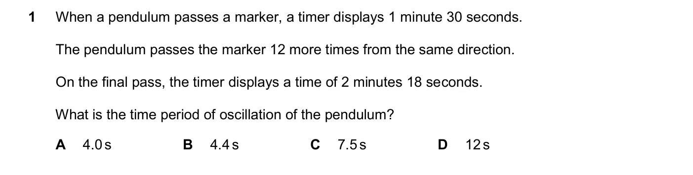 Question 1, November 2025, 0625 Paper 23