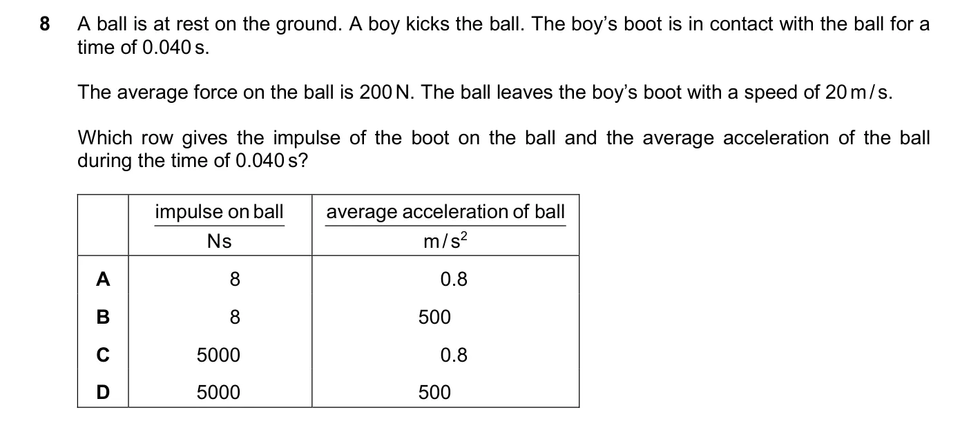Question 8, November 2025, 0625 Paper 23