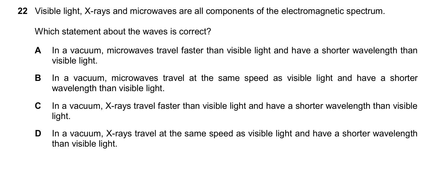 Question 22, November 2025, 0625 Paper 23
