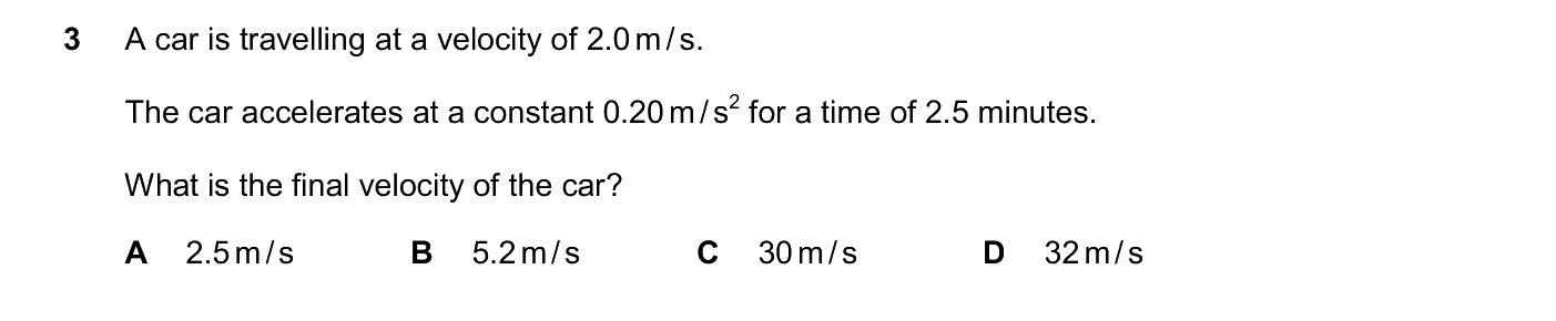 Question 3, June 2026, 0625 Paper 21