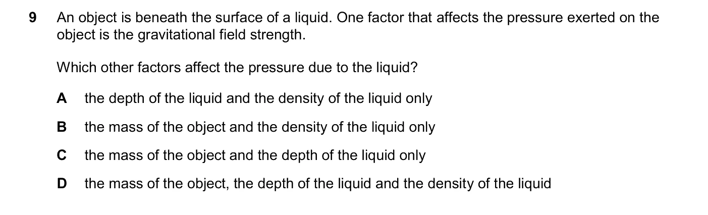 Question 9, June 2026, 0625 Paper 21