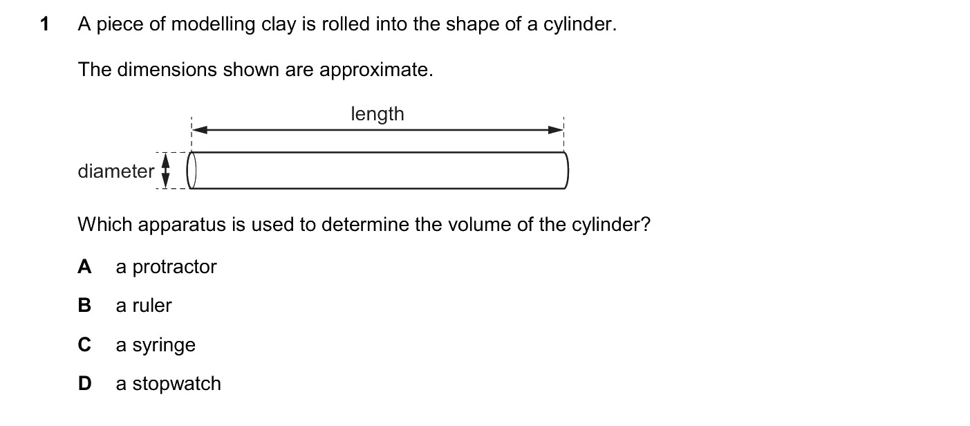 Question 1, June 2026, 0625 Paper 22