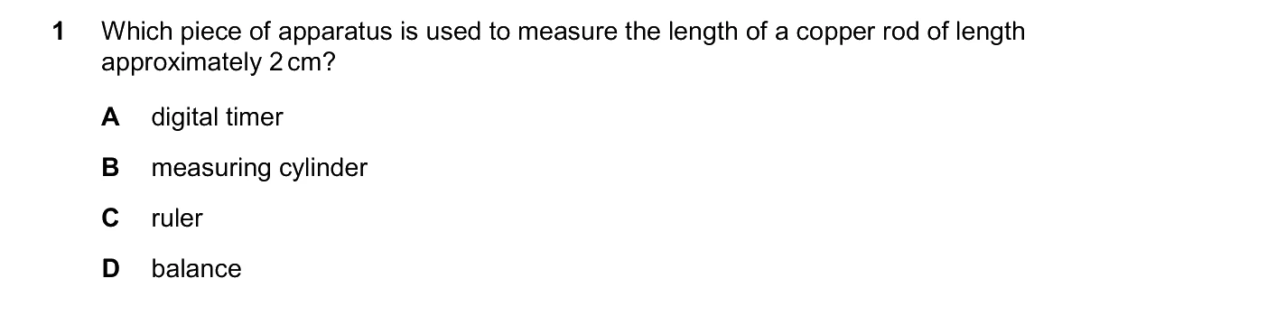 Question 1, June 2026, 0625 Paper 23