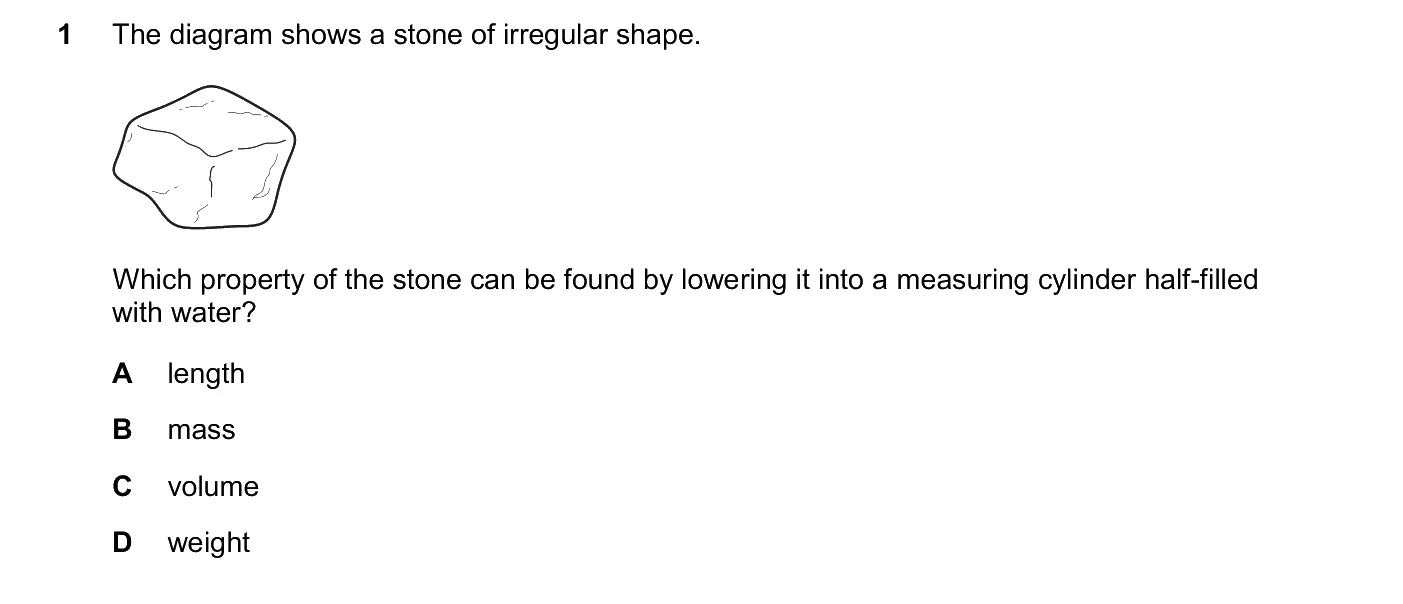 Question 1, March 2026, 0625 Paper 22