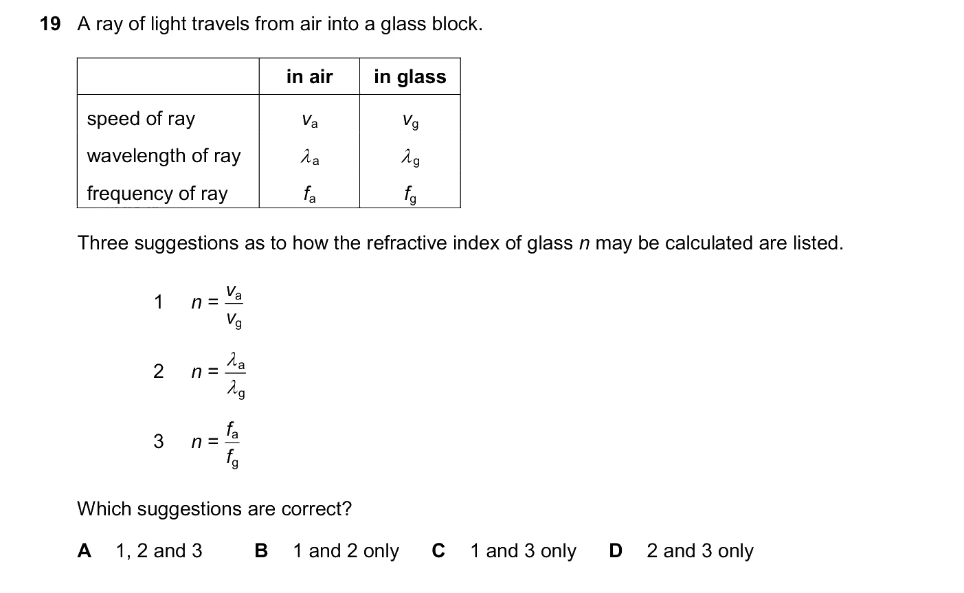 Question 19, March 2026, 0625 Paper 22