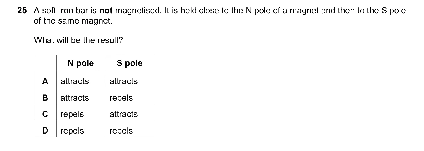 Question 25, March 2026, 0625 Paper 22