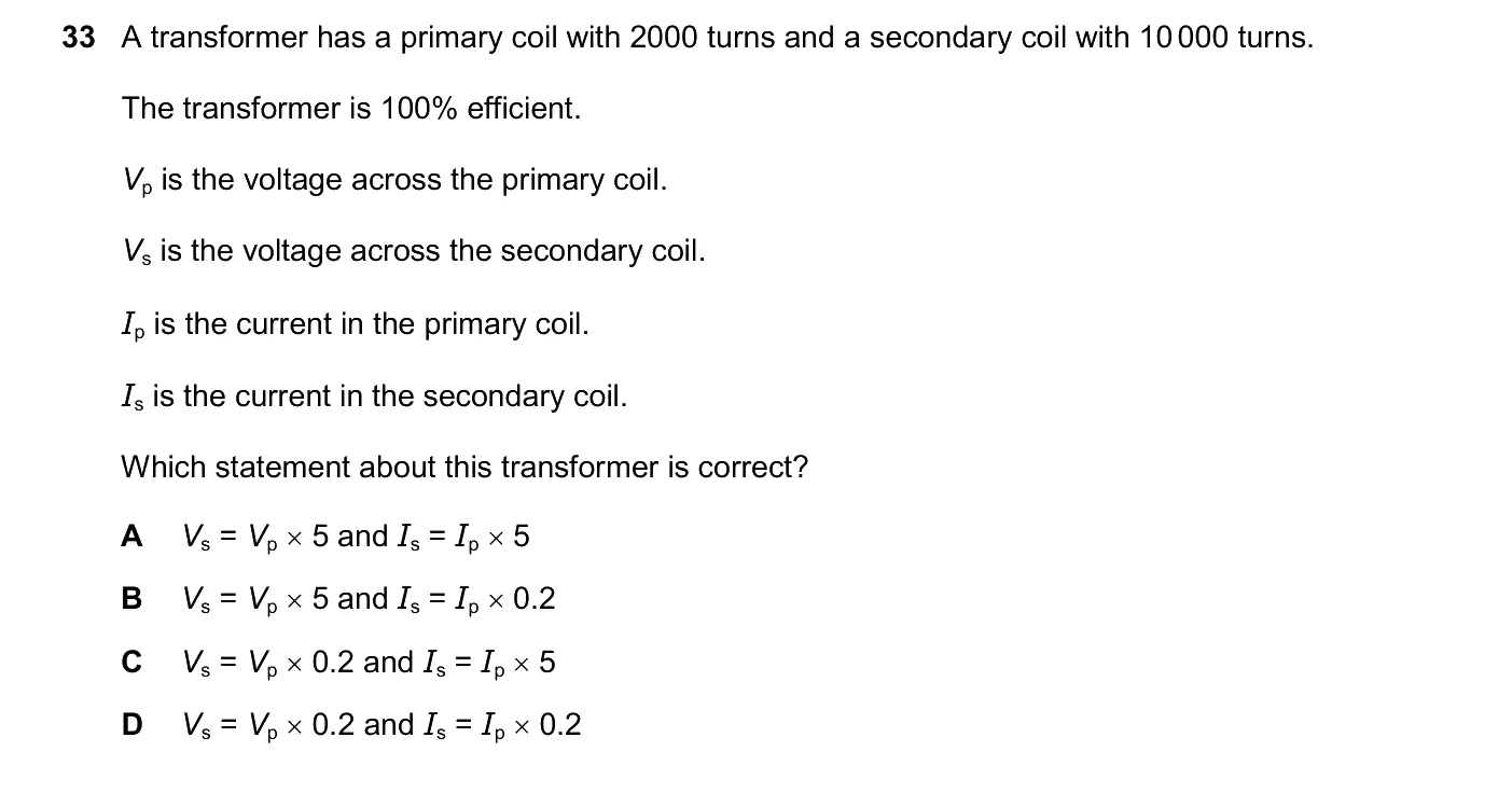 Question 33, March 2026, 0625 Paper 22