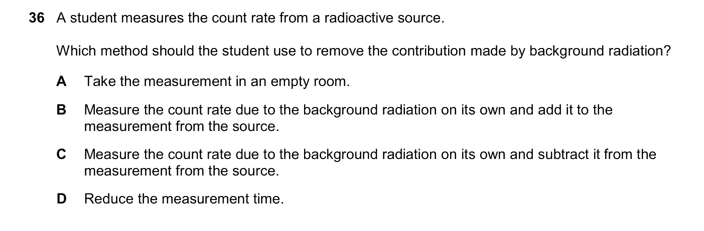 Question 36, March 2026, 0625 Paper 22