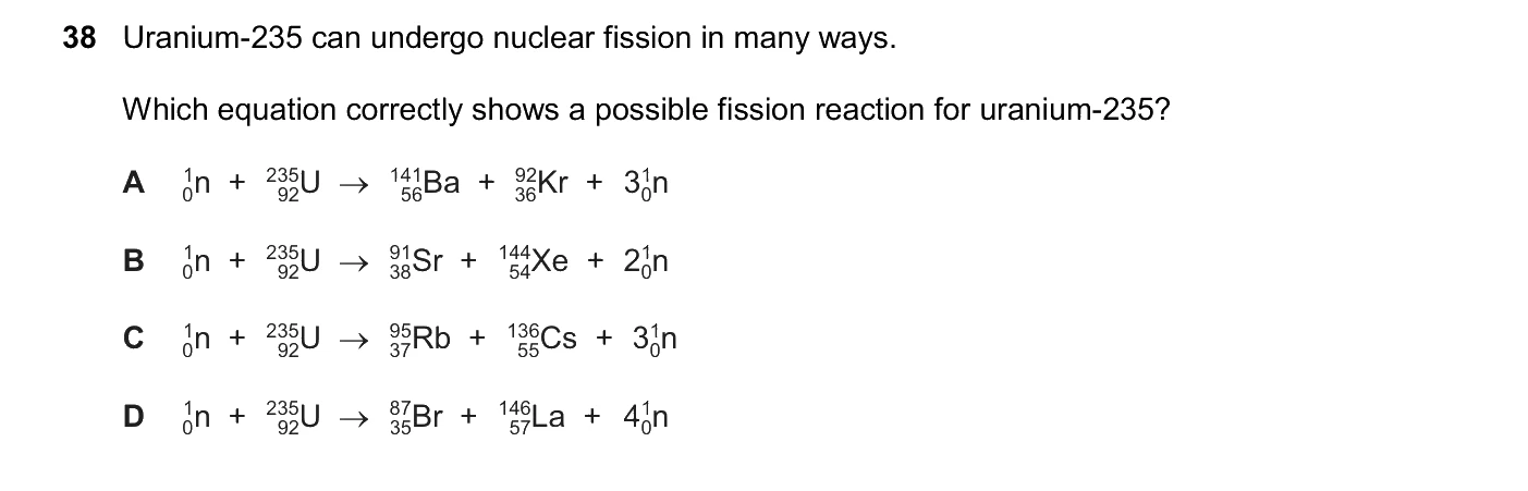 Question 38, March 2026, 0625 Paper 22